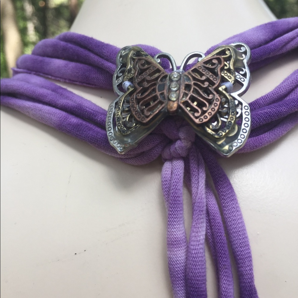 Kreativekristen upcycle purple T-shirt necklace,free shipping always ,HP24and 25 - Picture 2 of 8